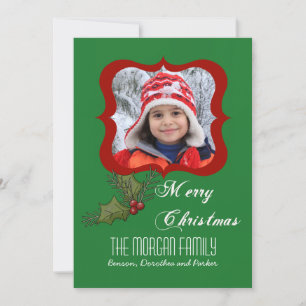 Holly Square Photo Card