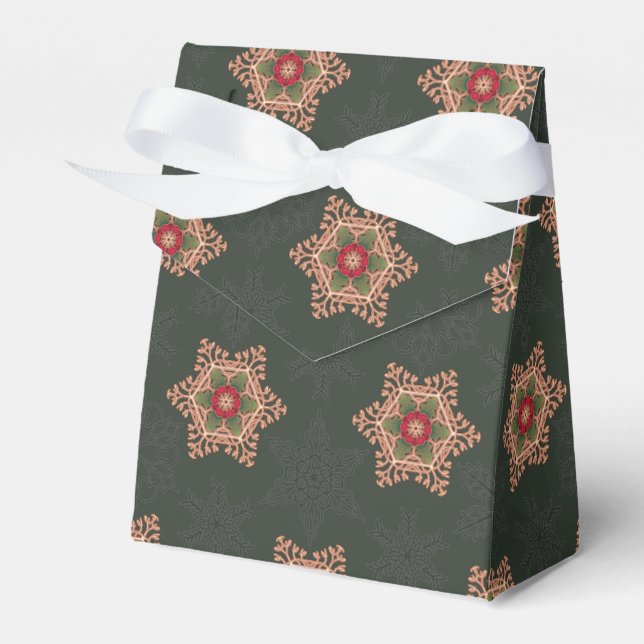 Holly Star Green Favour Box (Front Side)