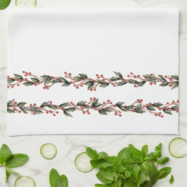 Holly Tea Towel (Folded)
