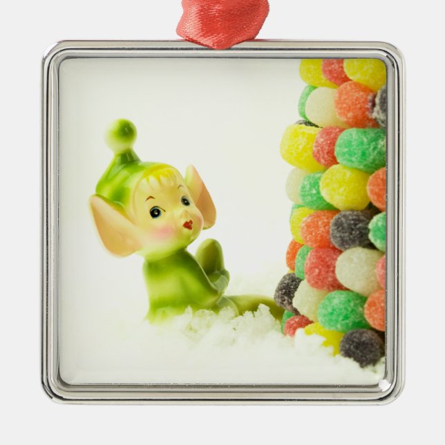 Holly the Pixie Elf Metal Tree Decoration (Front)
