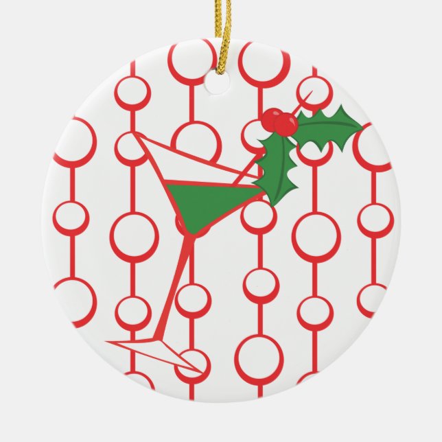 Holly-tini Ceramic Tree Decoration (Front)