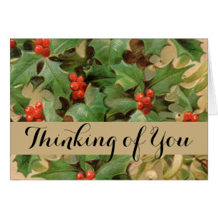 Holly Tree Christmas Holiday Vintage