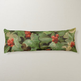 Holly Tree Christmas Holiday Vintage Body Cushion