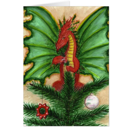 Holly Treetop Dragon Card