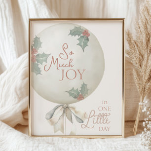 Holly Vintage Balloon Birthday So Much Joy Sign