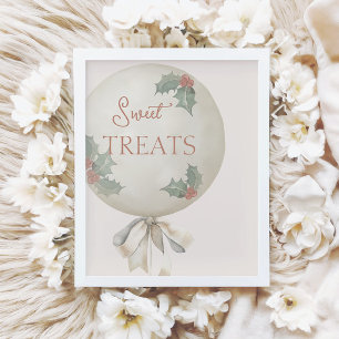 Holly Vintage Balloon Birthday Sweet Treats Poster