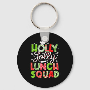 Holly Vintage Jolly Lunch Squad Cafeteria Lunch La Key Ring
