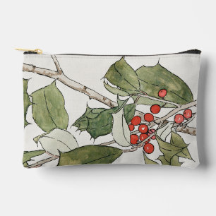 Holly Watercolor Painting, Hannah Borger Overbeck Accessory Pouch