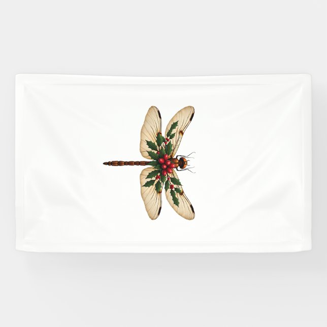 Holly Winged Dragonfly Banner (Horizontal)