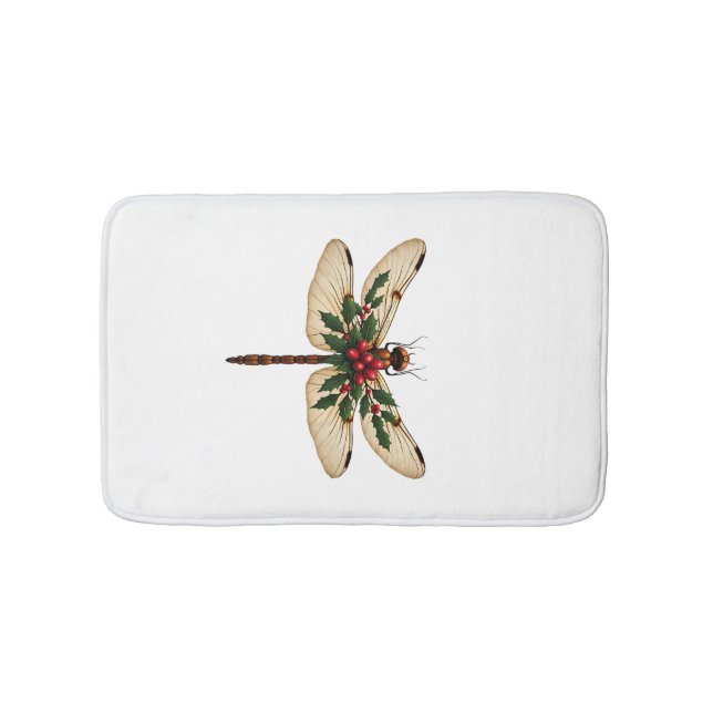Holly Winged Dragonfly Bath Mat (Front)