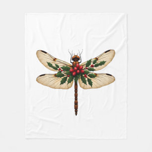 Holly Winged Dragonfly Fleece Blanket