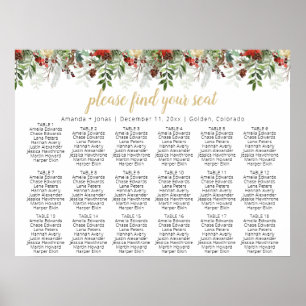 HOLLY Winter Holiday Weddin Seating Chart Template