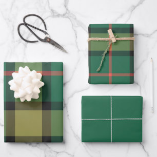 Holly Wrapping Paper Flat Sheet Set of 3