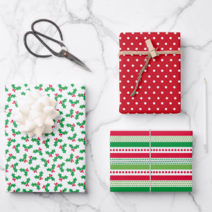 Holly Wrapping Paper Sheet