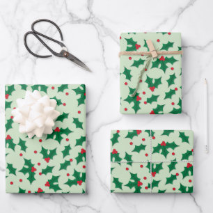 Holly Wrapping Paper Sheet