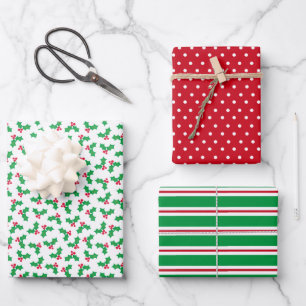 Holly Wrapping Paper Sheet