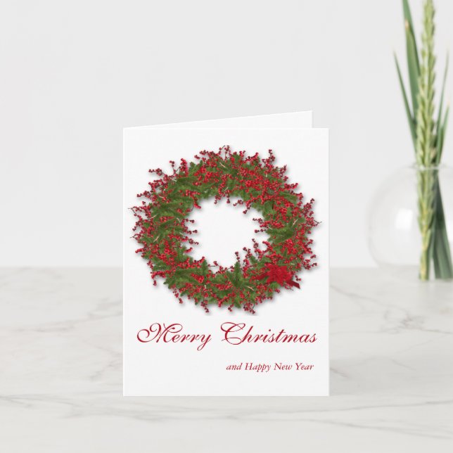 Holly Wreath Card (Front)