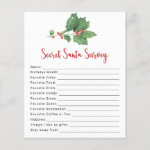 Holly Wreath Secret Santa Survey