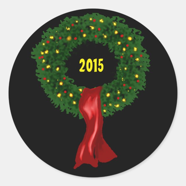 Holly Wreath Stickers (Front)