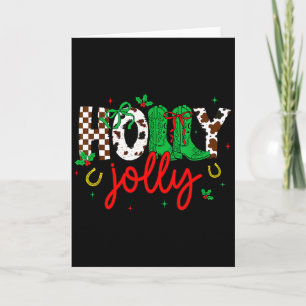 Holly Xmas Jolly Coquette Christmas Western Cowboy Card