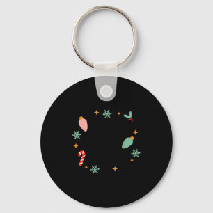 Holly Xmas Jolly Mini Christmas Baby Vintage Xmas Key Ring