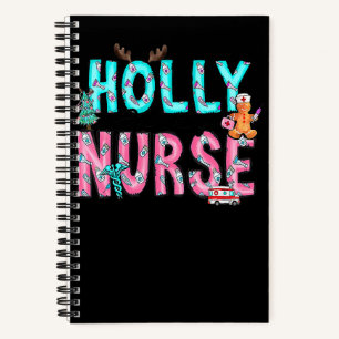 Holly Xmas Jolly Nurse Christmas For Mens Womens Notebook