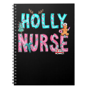 Holly Xmas Jolly Nurse Christmas For Mens Womens Notebook