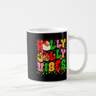Holly Xmas Jolly Vibes Santa Christmas Lights Disc Coffee Mug