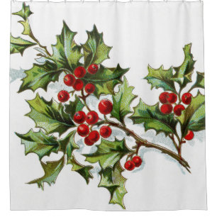 HollyBerries 002 Shower Curtain