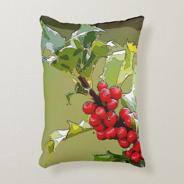 HollyBerries 005 Decorative Cushion (Front(Vertical))