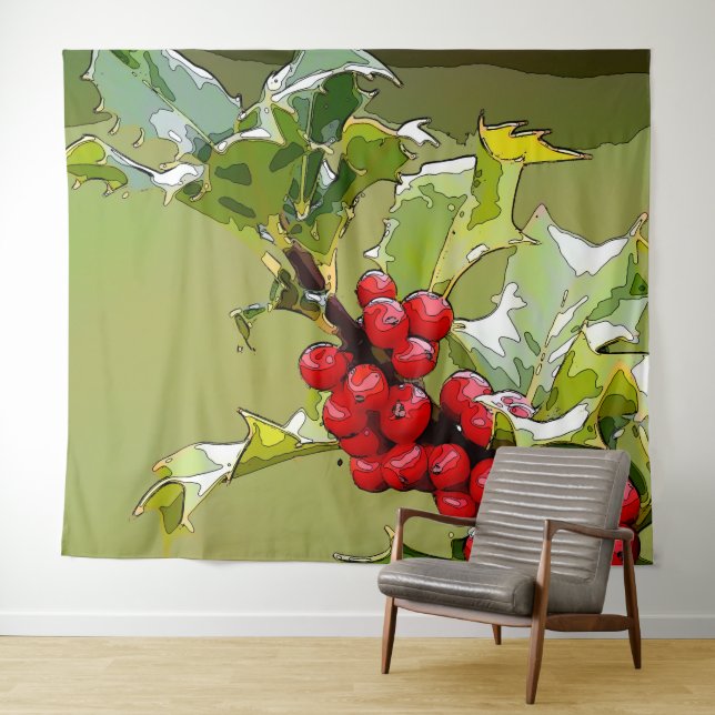 HollyBerries 005 Tapestry (In Situ (Horizontal))