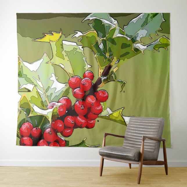 HollyBerries 006 Tapestry (In Situ (Horizontal))