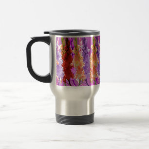 Hollyhock Blooms Of Elegance, Travel Mug
