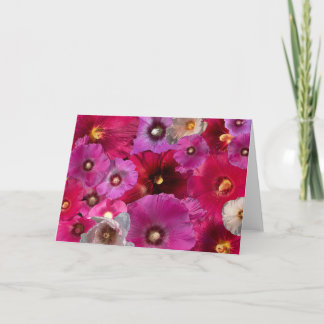 Hollyhock Blossom Collage Card