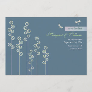 Hollyhock & Dragon Fly Save the Date Announcement