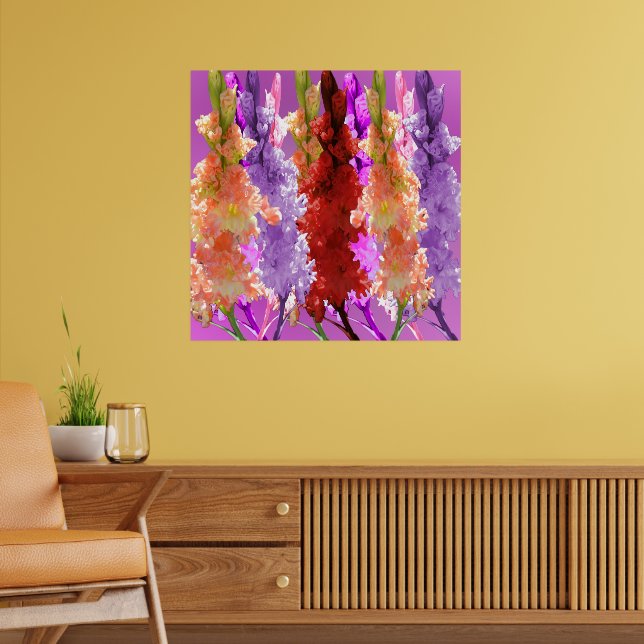 Hollyhock Elegance, Poster (Living Room 2)