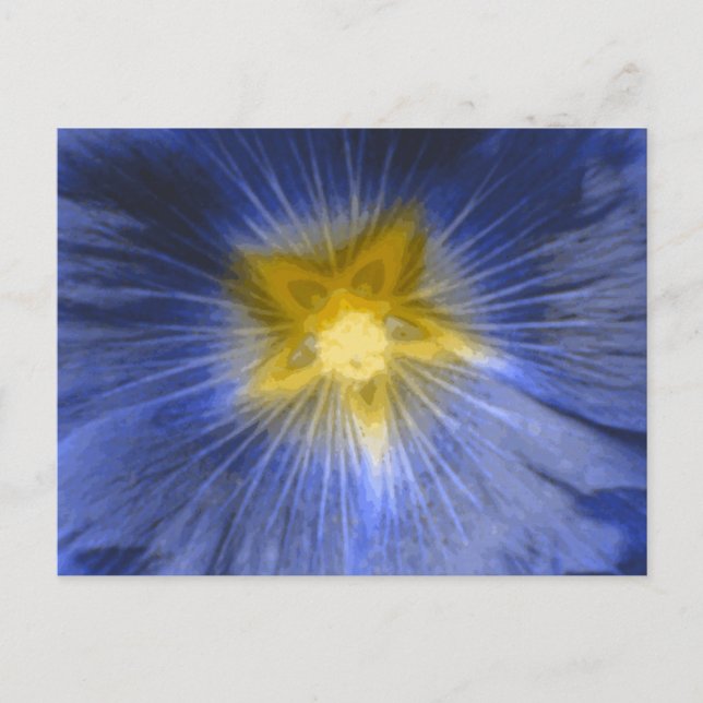 Hollyhock Flower Beautiful Blue Postcard (Front)
