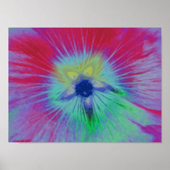 Hollyhock Flower Bright Lights Print (Front)