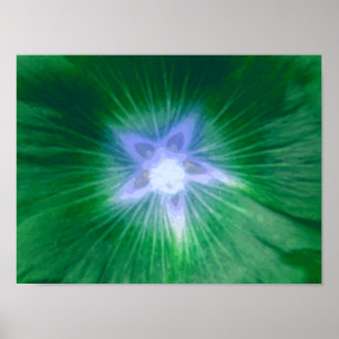 Hollyhock Flower Gorgeous Green Print