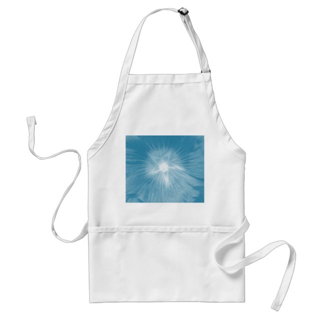 Hollyhock Flower Icy Blue Apron (Front)