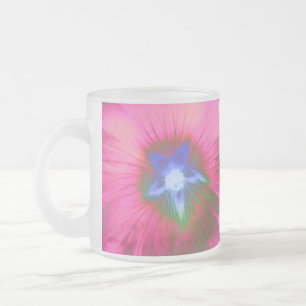 Hollyhock Flower Pink Velvet Frosted Glass Mug