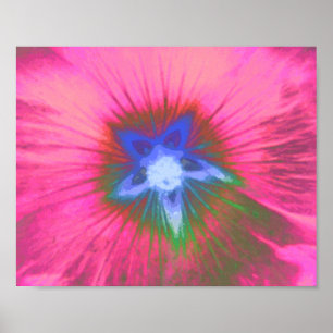 Hollyhock Flower Pink Velvet Print