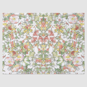 Hollyhock & Honeysuckle Flowers Art Tissue Paper