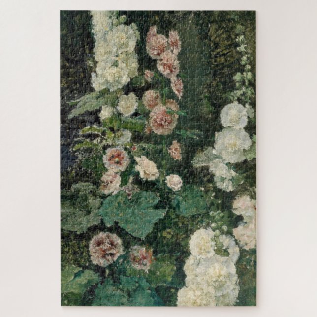 Hollyhock Rose Flowers  Jigsaw Puzzle (Vertical)