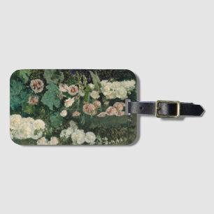 Hollyhock Rose Flowers Luggage Tag