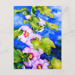 Hollyhocks Postcard