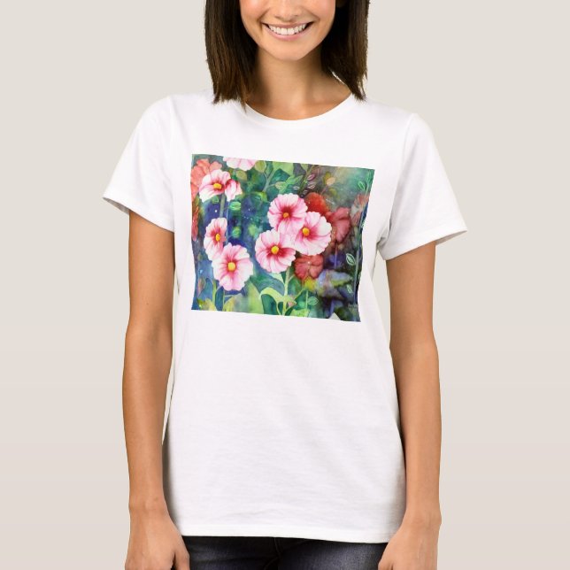 Hollyhocks T Shirt (Front)