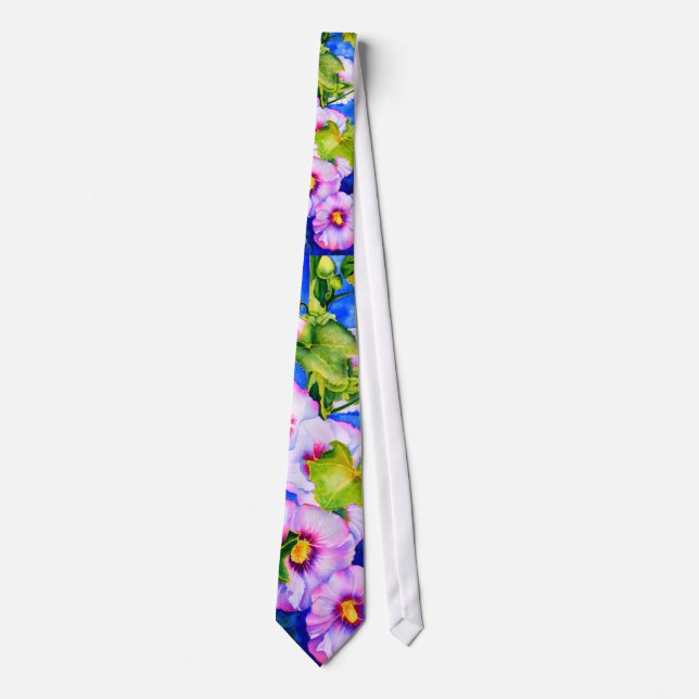 Hollyhocks Tie (Front)
