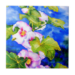 Hollyhocks Tile