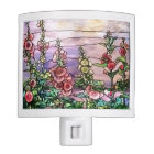Hollyhocks Vintage Floral Tiffany Stained Glass